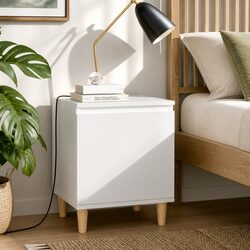 Compact and Stylish White Nightstands - Set of 2