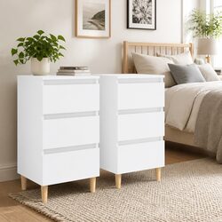 Compact White Bedside Tables with Ample Storage