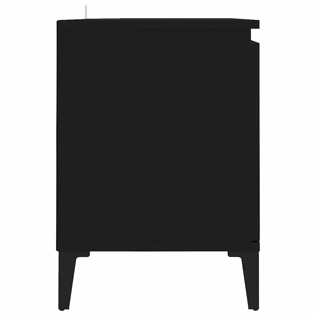 TV Cabinet with Metal Legs Black Industrial Style Living Room Storage Media Unit