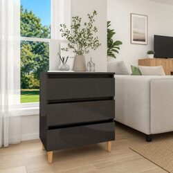 Compact Grey Sideboard with 3 Drawers for Storage