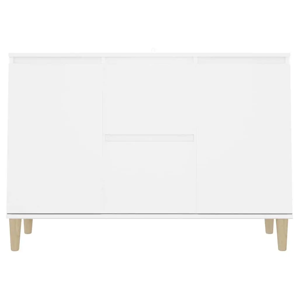 Sideboard Cabinet Storage Furniture Engineered Wood White 2 Drawers 2 Doors