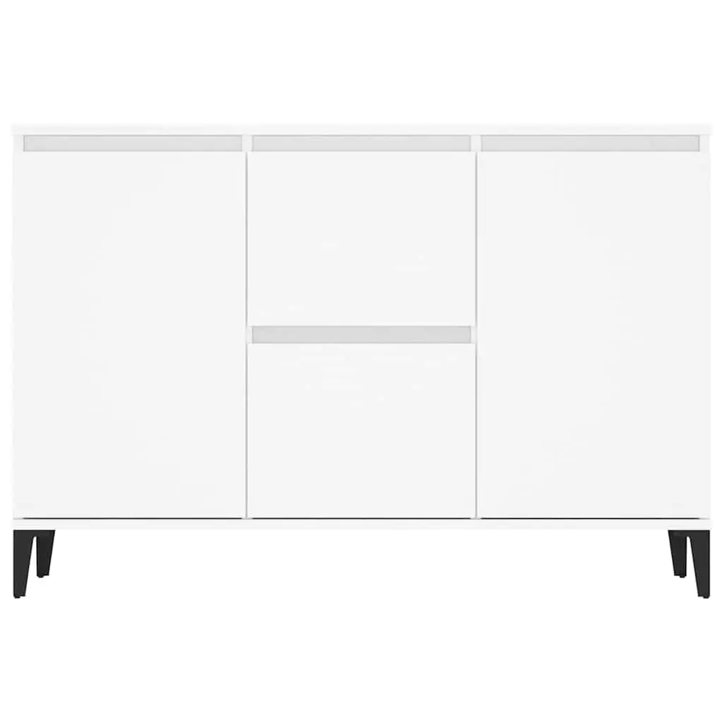 Sideboard Cabinet White 102 x 35 x 70 cm Industrial Style 2 Drawers 2 Doors Storage Furniture