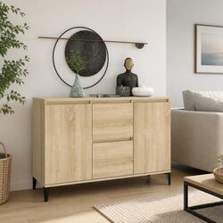 Concise Brown Sideboard with Metal Legs