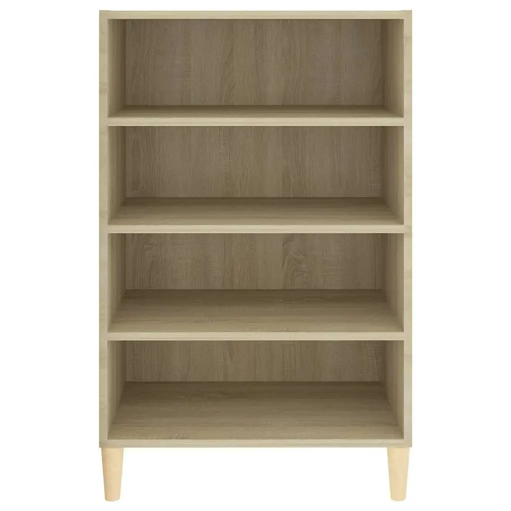 Sideboard Storage Cabinet Brown Engineered Wood 4 Shelves Sturdy Top Surface