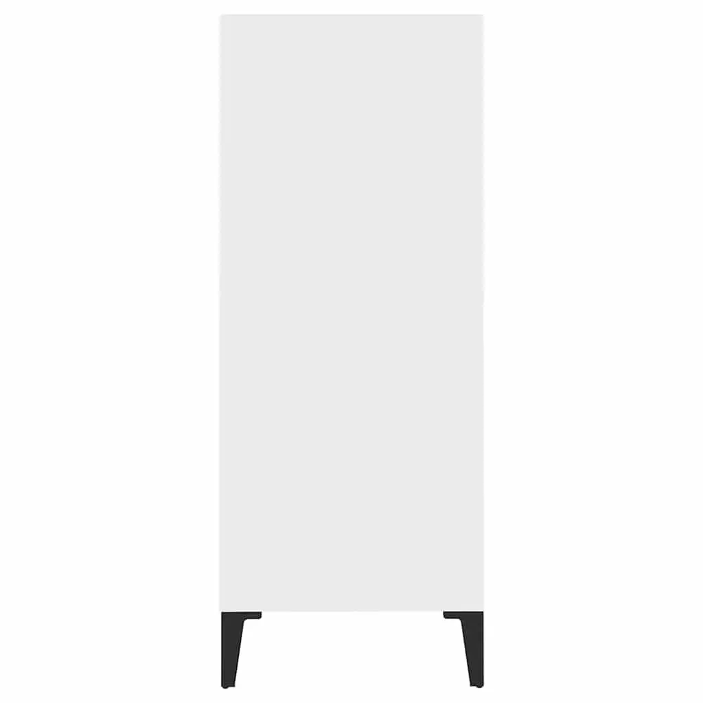 Sideboard White Engineered Wood 4 Shelf Storage Cabinet Living Room Buffet