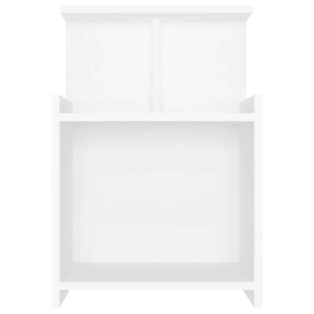 Bedside Tables White 2 Piece 3 Open Shelves Sturdy Construction
