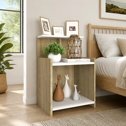 Bedside Table with Open Storage Shelves