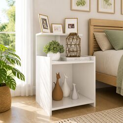 Bedside Tables 2pcs High Gloss White 40x35x60cm Nightstands Bed Cabinets Shelf