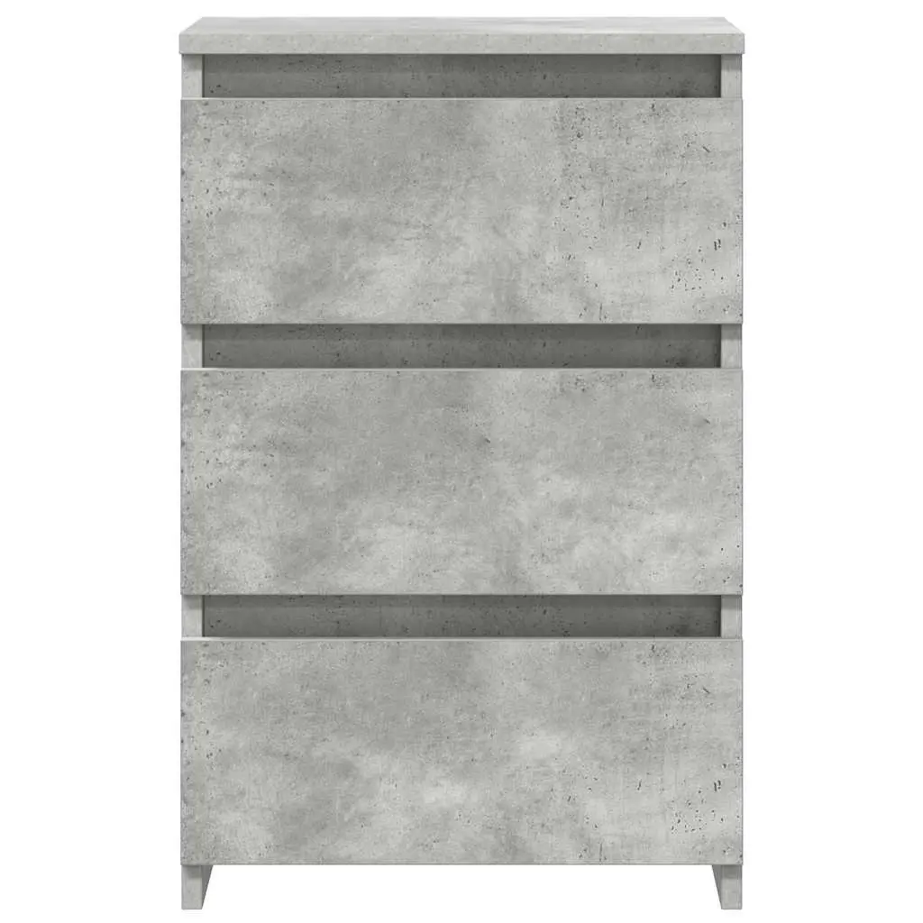 Bedside Tables Grey 2 Piece 3 Drawer Storage Nightstands