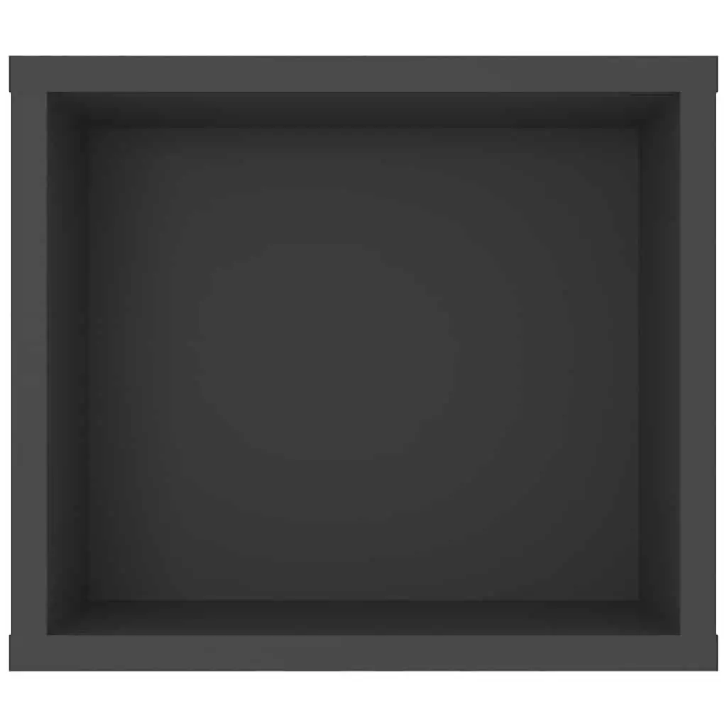 Hanging TV Cabinet Grey Wall-Mounted Storage Unit Open Compartments