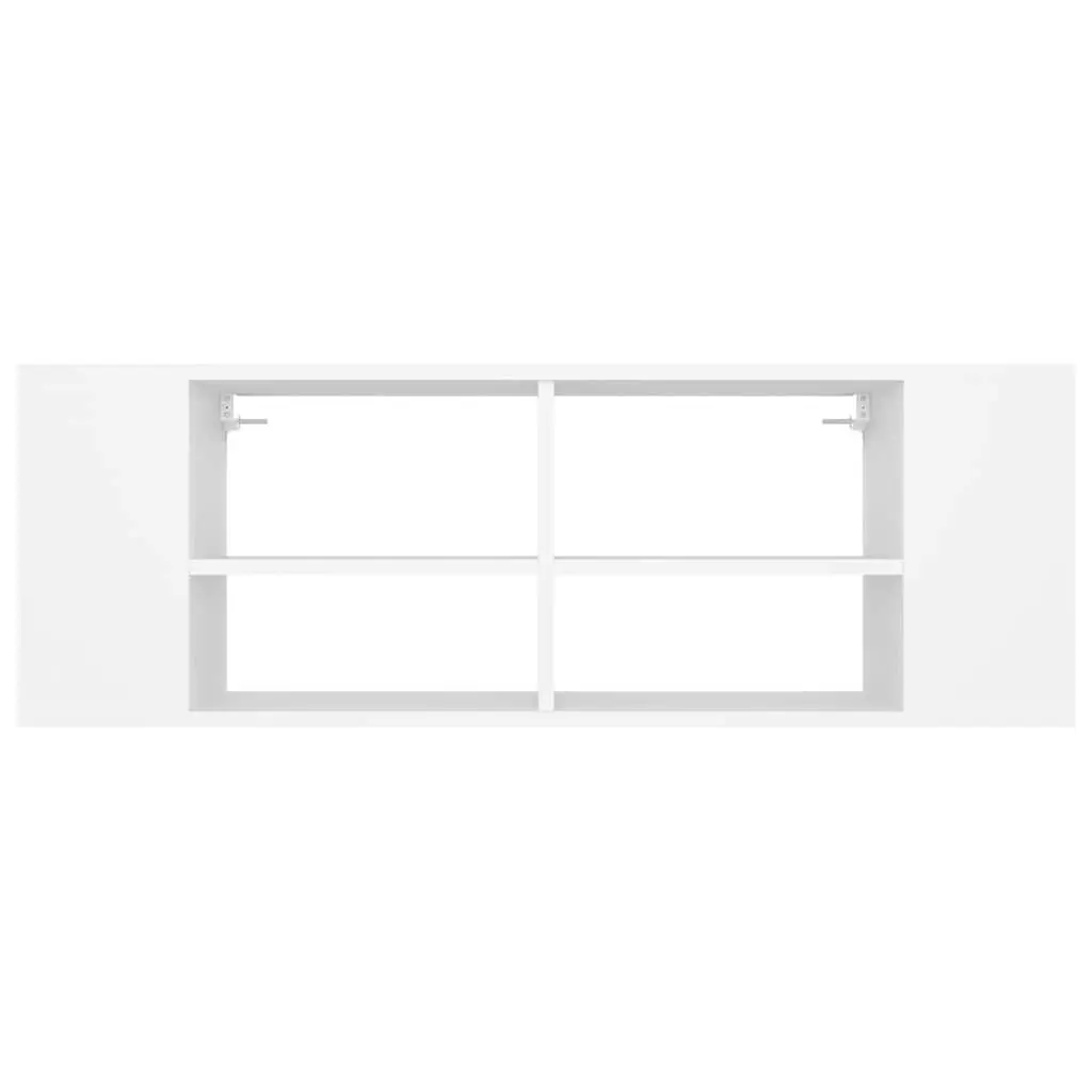 Wall-Mounted TV Cabinet White Adjustable Shelves Storage Unit