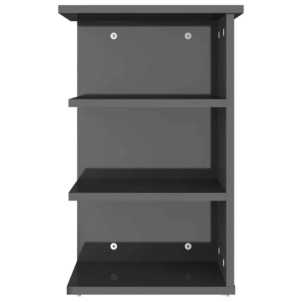 Grey Side Cabinet 35W x 35D x 55H cm with 3 Shelves for Storage and Organization