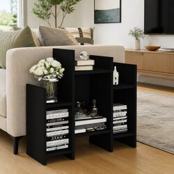 Black Storage Cabinet with 6 Shelves