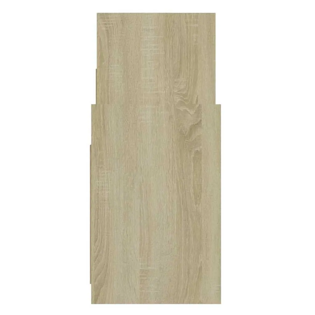 Side Cabinet Storage Unit with Shelves Brown Sonoma Oak White Engineered Wood