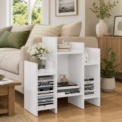 Side Cabinet High Gloss White Storage Furniture 60x26x60 cm Shelving Unit