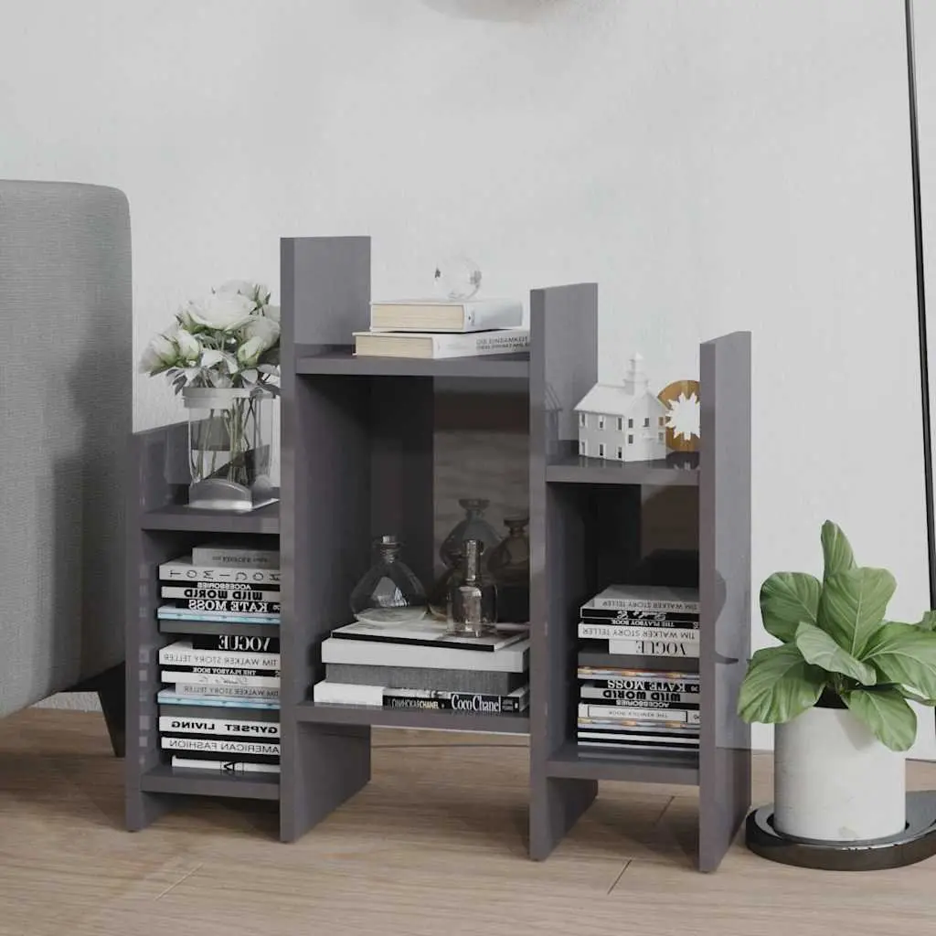 Side Cabinet Grey 60 x 26 x 60 cm 6 Shelves Storage Unit Living Room Furniture