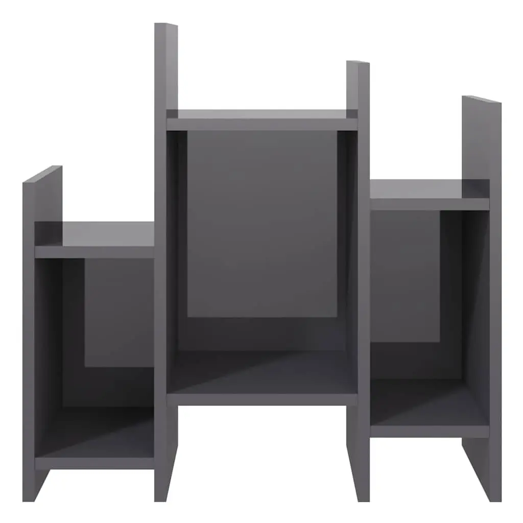 Side Cabinet Grey 60 x 26 x 60 cm 6 Shelves Storage Unit Living Room Furniture