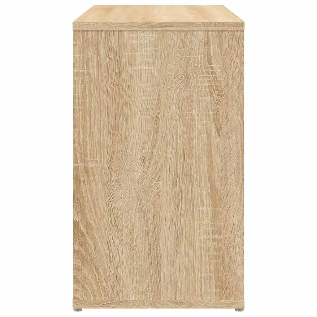 Brown Side Cabinet Organizer Engineered Wood 2 Shelf Storage Furniture