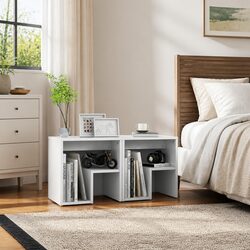 Concise White Nightstand Set for Bedroom Organization