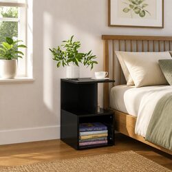 Compact Black Nightstands - Practical Storage Solution