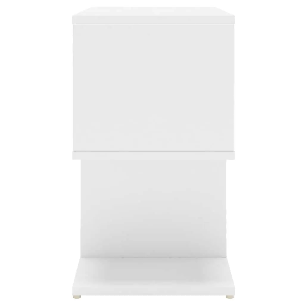 Bedside Tables White 2 Piece Open Compartment Storage Nightstand