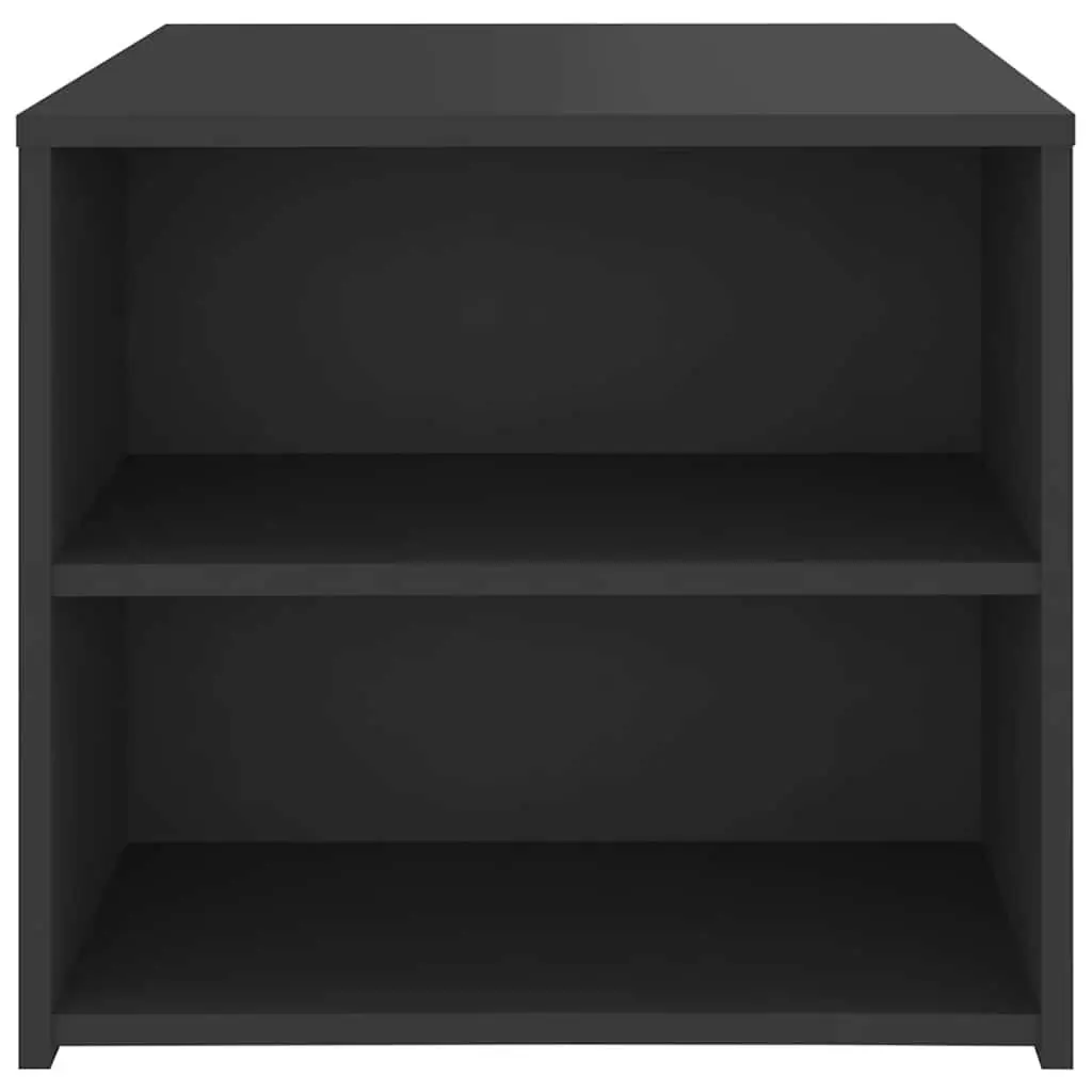 Side Table Grey 50x50x45 cm 3 Shelf Storage Cabinet
