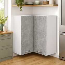 Compact Grey Corner Kitchen Storage Unit