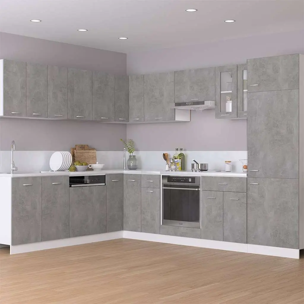 Corner Cabinet Grey Wall Mount 57W x 57D x 60H cm Two Doors Two Shelves