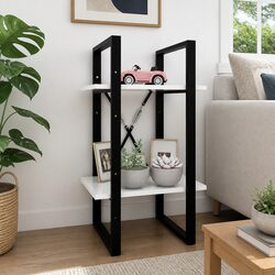 Compact White 2-Tier Book Cabinet