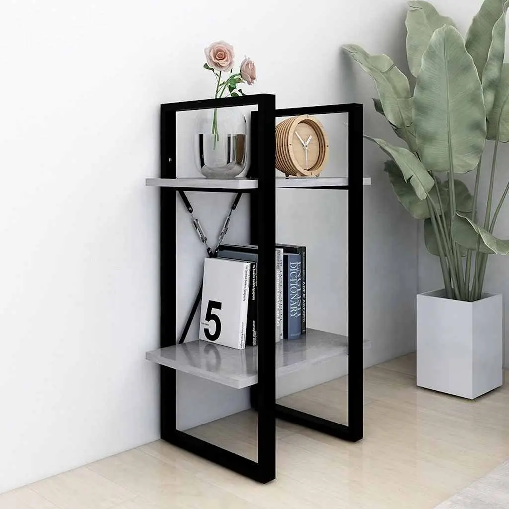 2-Tier Book Cabinet Grey 40x30x70cm Engineered Wood Construction