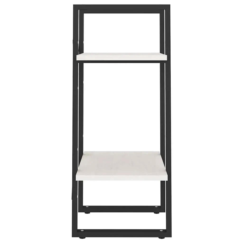 2-Tier Book Cabinet White Solid Pine Wood Bookshelf Storage Shelving Unit Display Stand