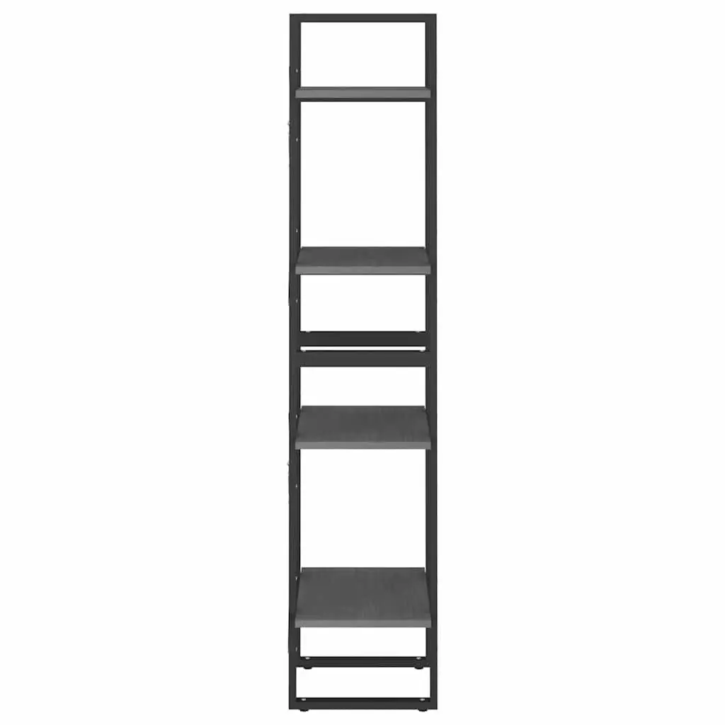 4 Tier Bookcase Grey Solid Pine Wood Shelving Unit Durable Storage Home Furniture