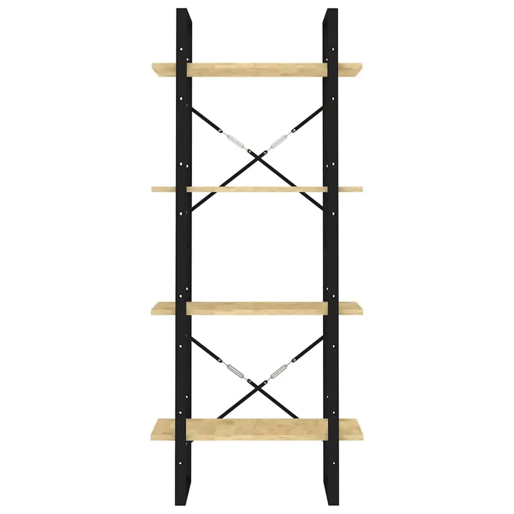 Solid Pine Wood 4-Tier Shelving Unit Book Cabinet Brown 60x30x140cm Sturdy Storage Bookshelf