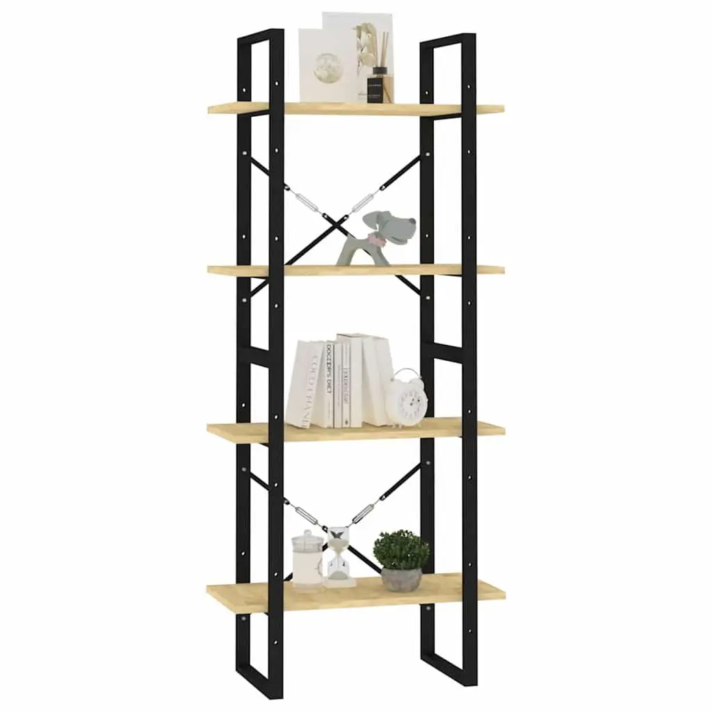 Solid Pine Wood 4-Tier Shelving Unit Book Cabinet Brown 60x30x140cm Sturdy Storage Bookshelf