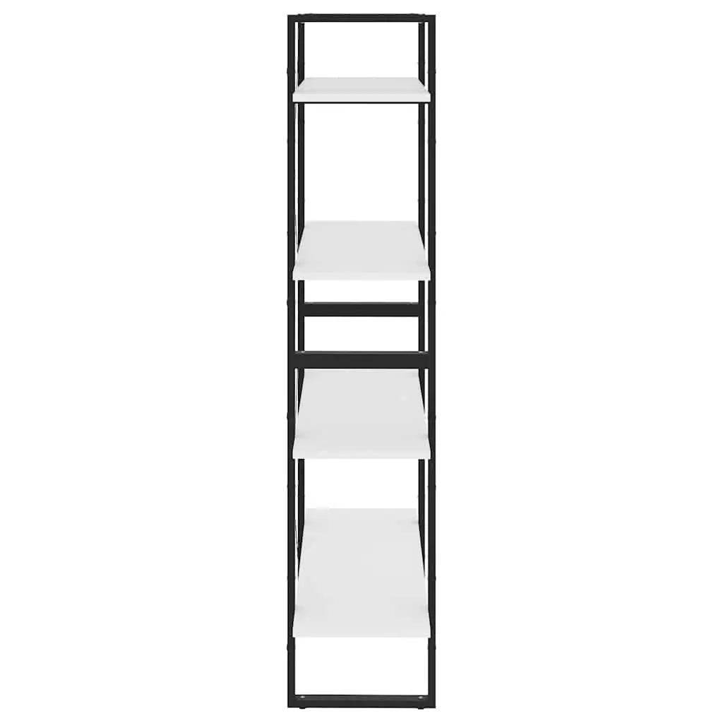 4-Tier White Book Cabinet Shelving Unit Storage Display Bookcase 80x30x140cm