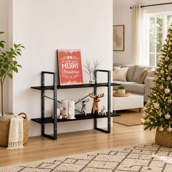 2-Tier Black Book Cabinet