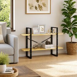 Compact 2-Tier Book Cabinet 100x30x70 cm - Pine Wood