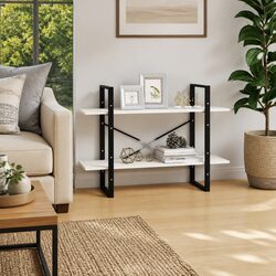 Concise 2-Tier Book Cabinet in Solid Pine Wood