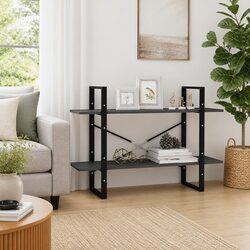 Grey 2-Tier Book Cabinet for Storage