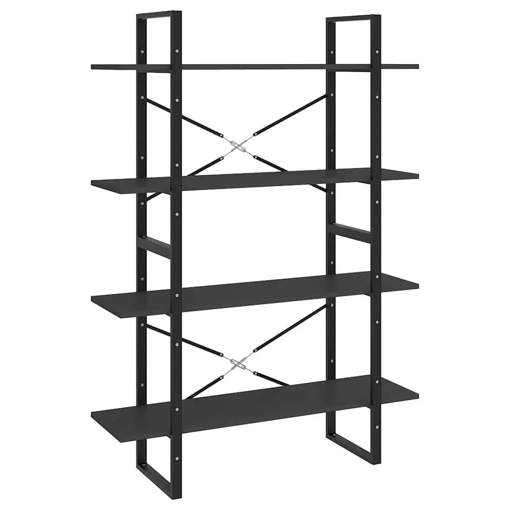 4-Tier Bookshelf Grey 100W x 30D x 140H cm Engineered Wood Storage Cabinet