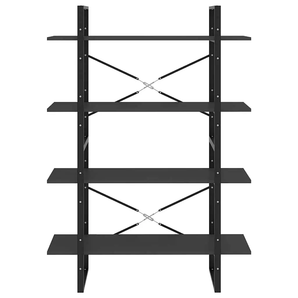 4-Tier Bookshelf Grey 100W x 30D x 140H cm Engineered Wood Storage Cabinet