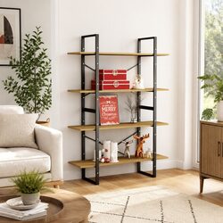 4-Shelf Book Cabinet Made of Solid Pine Wood