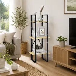 3-Tier Wooden Cabinet: Efficient Book Storage Solution