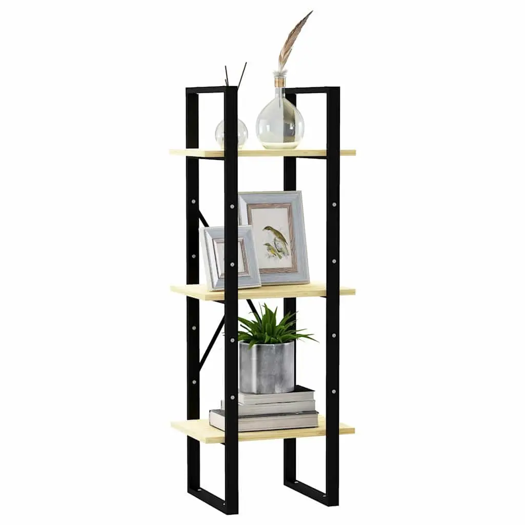 3-Tier Book Cabinet Brown Solid Pinewood Shelving Unit Storage Display