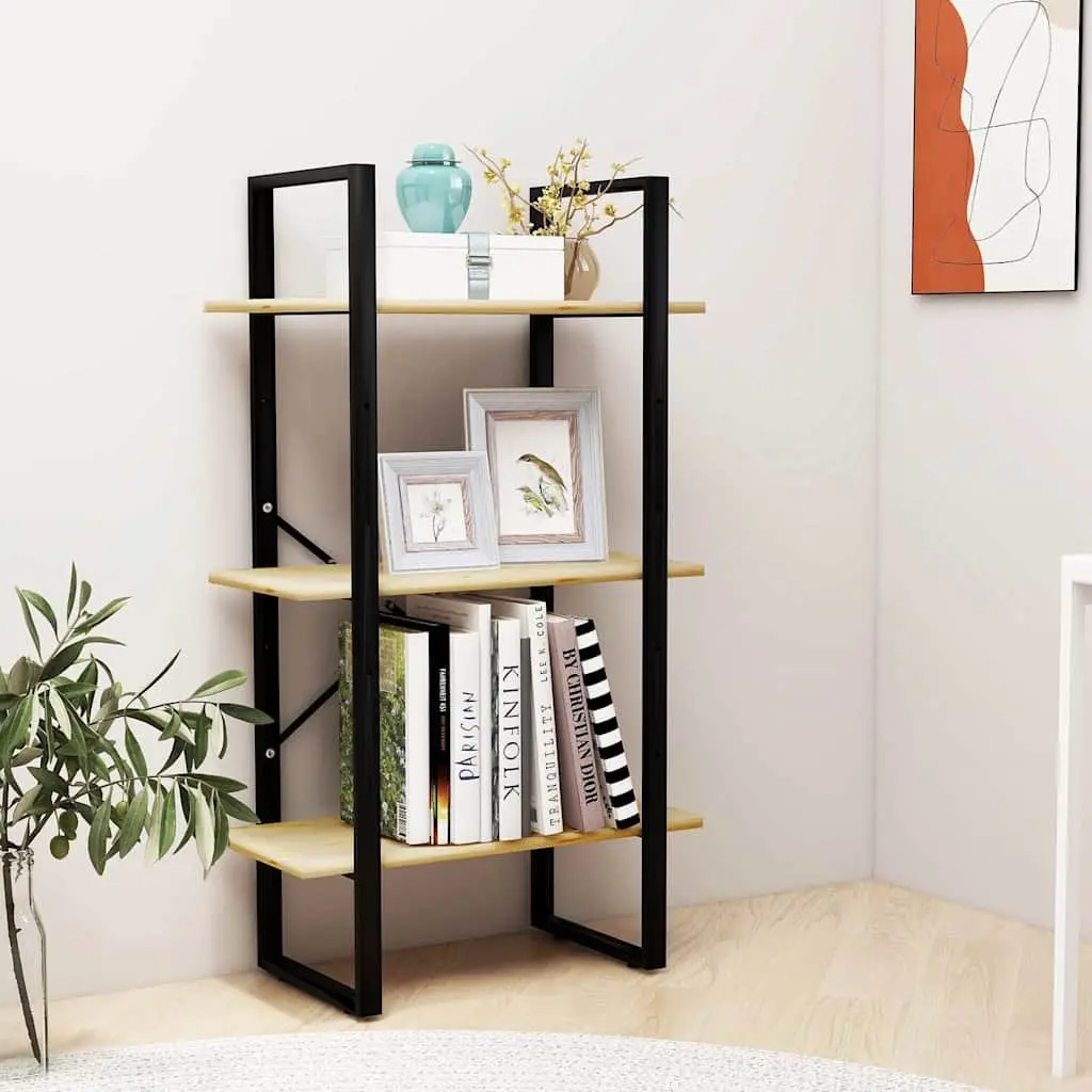 Solid Pine Wood Storage Shelf Brown 60x30x105 cm Standing Display Rack