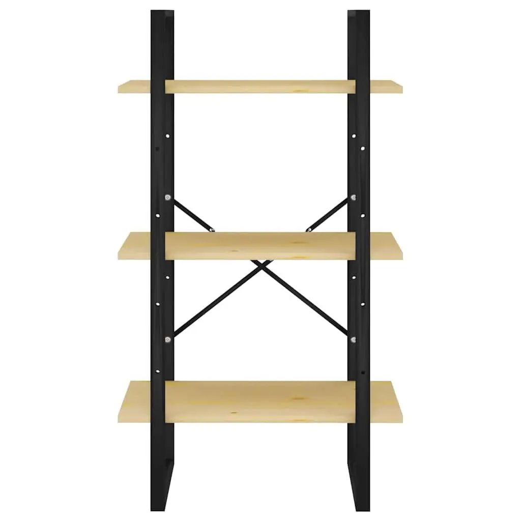 Solid Pine Wood Storage Shelf Brown 60x30x105 cm Standing Display Rack