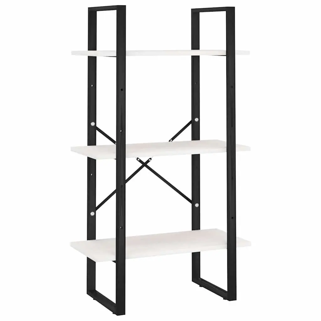 Storage Shelf White Solid Pine Wood Freestanding Display Stand 60W x 30D x 105H cm