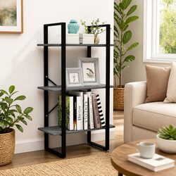 Storage Shelf Grey 60x30x105 cm Solid Pine Wood Bookcase Standing Display Rack
