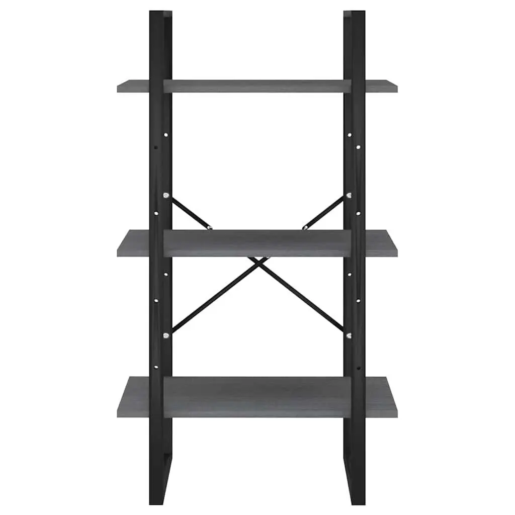 Pine Wood Storage Shelf Grey 60x30x105 cm Multifunctional Display Rack for Home and Professional Use