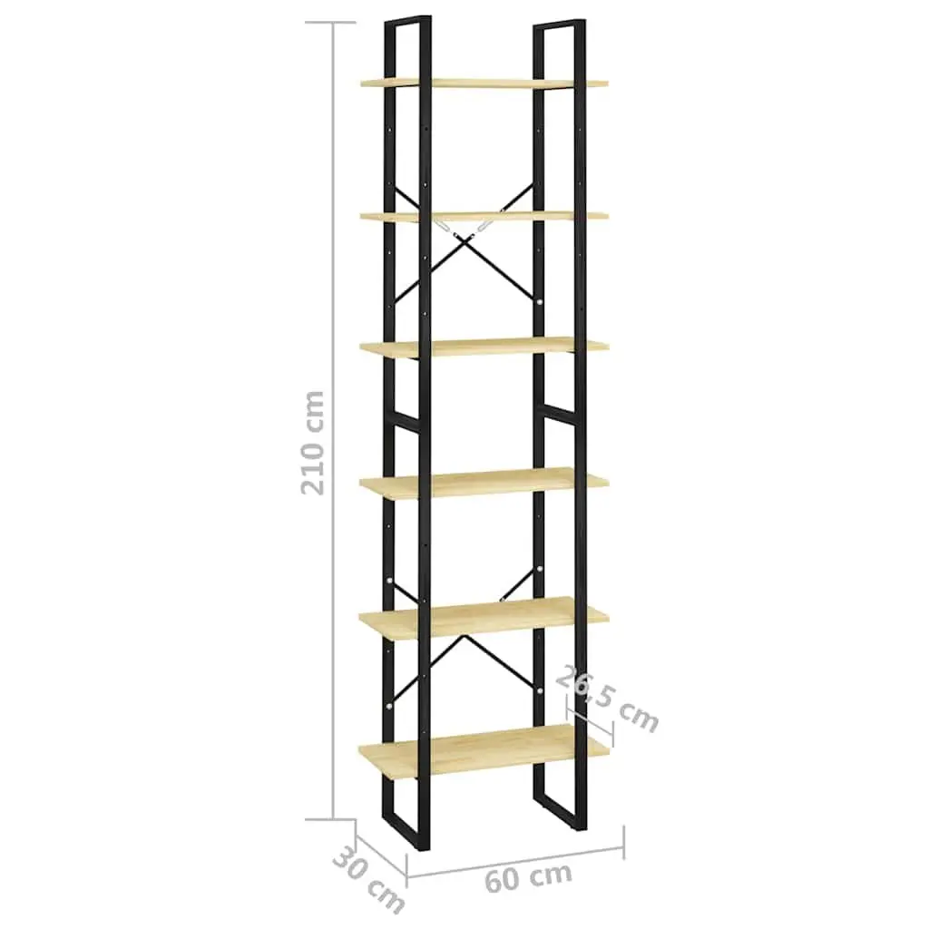 Storage Shelf Brown 60x30x210 cm Wooden Bookcase Display Stand Shelving Unit